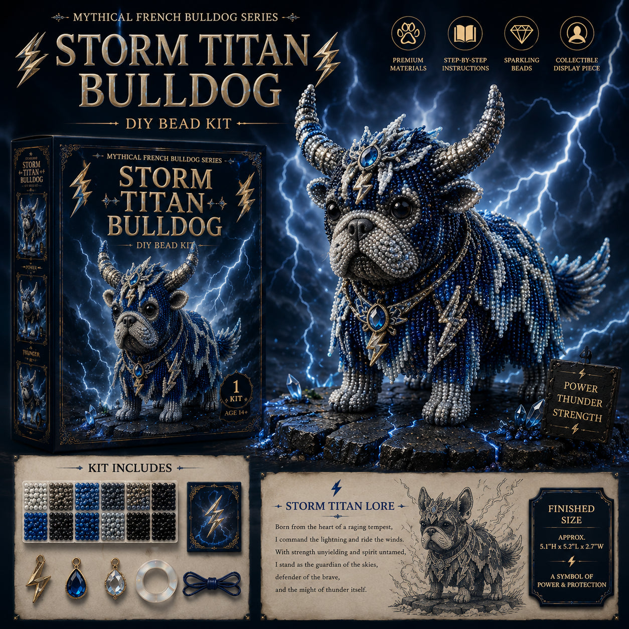 🐾 Mythical French Bulldog DIY Bead Kit Collection