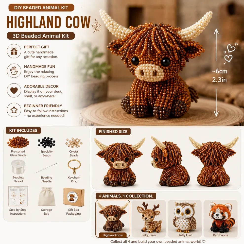 LAST DAY 70% OFF 🧵✨Petite 3D Beaded Animal Craft Kit