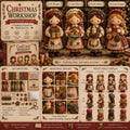 A complete DIY kit set called "Christmas Workshop," featuring four holiday-themed fabric doll characters with materials, instructions, and multi-angle displays.