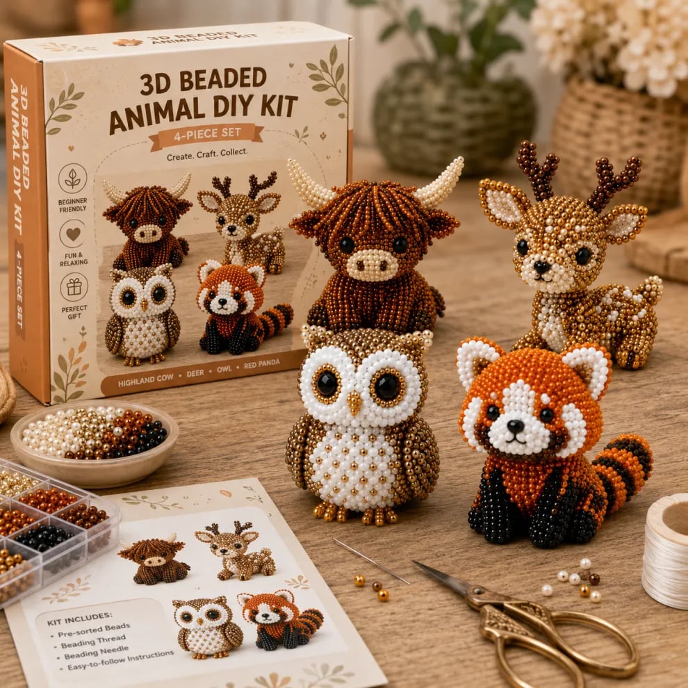 LAST DAY 70% OFF 🧵✨Petite 3D Beaded Animal Craft Kit